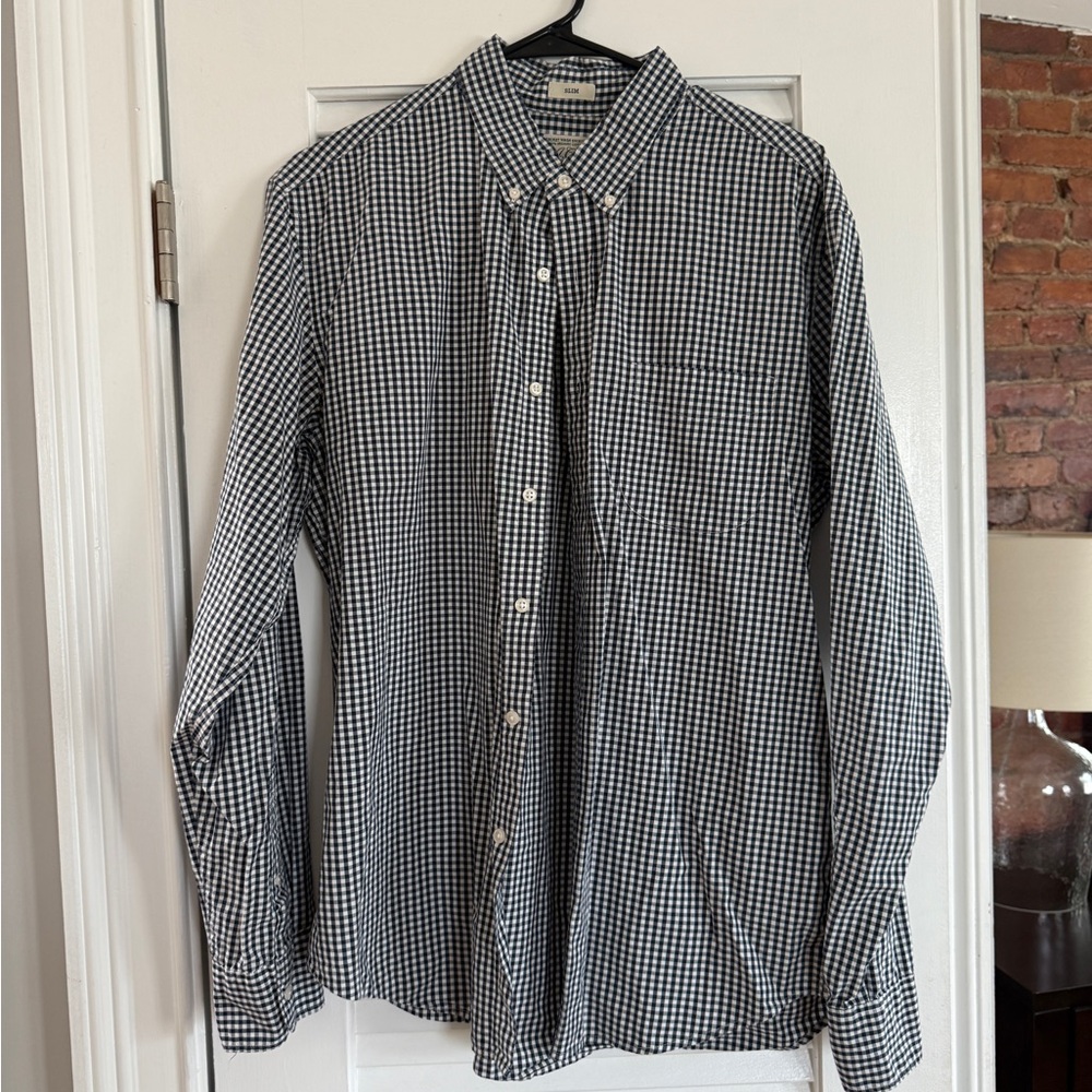 Men's J. Crew Blue and White Checkered Shirt